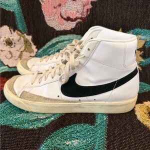 Nike White and Black High-Top Sneakers